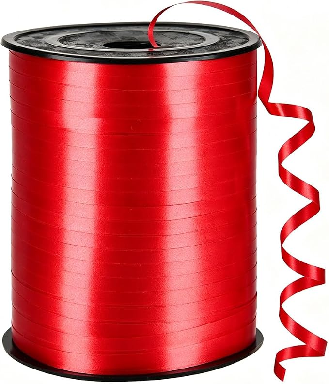Red PVC Plastic Curling Ribbon, 3/16" x 500-Yard, Floral Arrangements by LACNNY