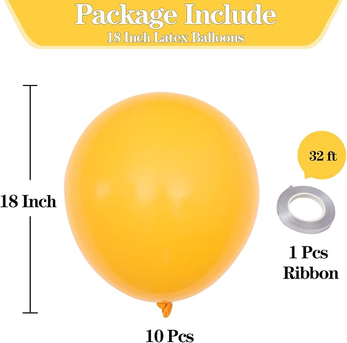 18 Inch Lemon Yellow Balloons, Baby Shower, Birthday Party and Event Decoration - Image 2