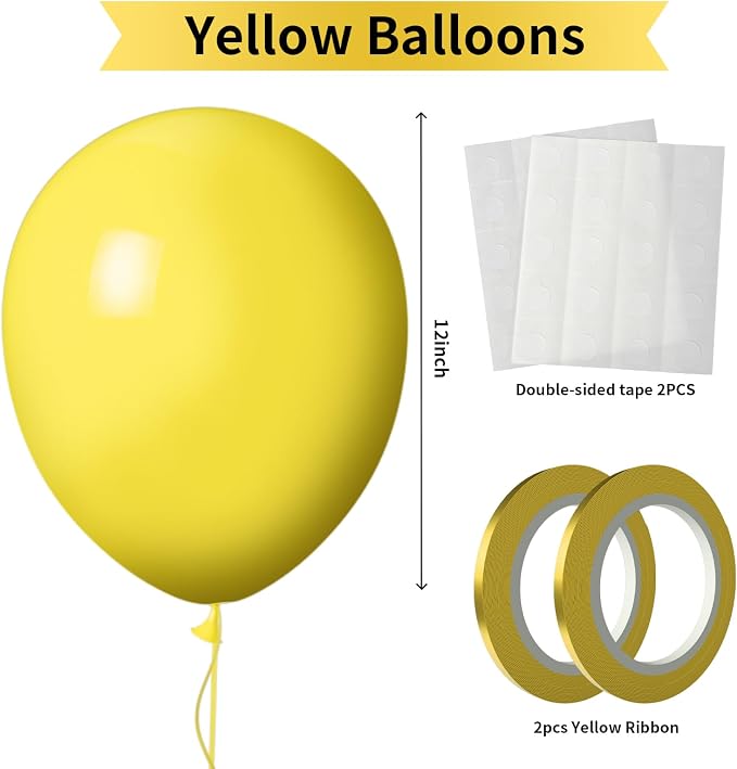 Yellow Balloons 100 Pack 12 inch Extra Thick Latex Party Balloons | Balloons - Image 2