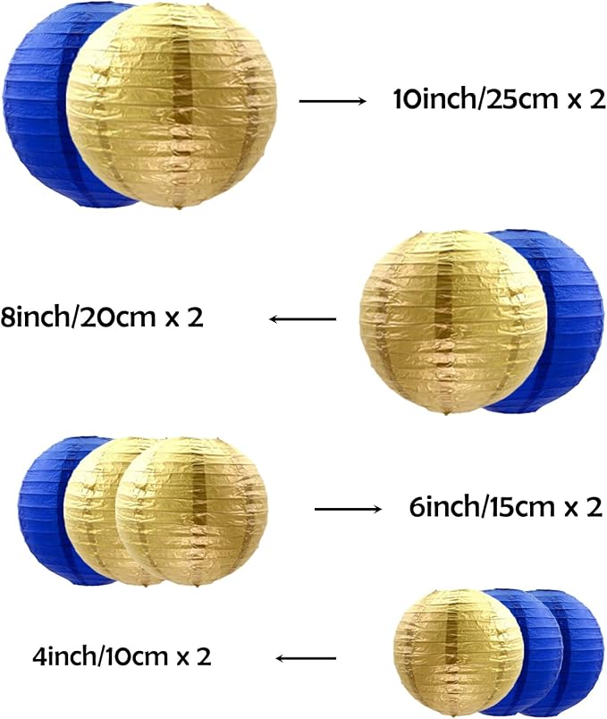 ZOOYOO 10Pcs Paper Lanterns, Graduation, Eid Party Garden Home Decor - Image 2