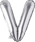 Single Aluminum Hanging Foil Film Silver Letter Balloons V 40 Inch by FFNIU