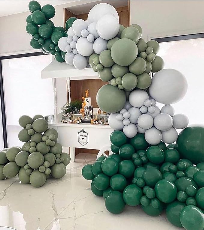 Green Balloon Arch Kit, 18 12 10 5 Inch Different Size Balloons - Image 5