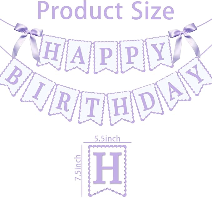 Bow Happy Birthday Banner for Bow Birthday Decorations Pink Bows Garland for - Image 2