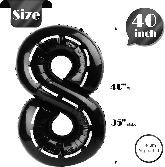 Line 8 Balloon - Number Balloon 40 Inch, 8th Line Birthday Decorations | Giant - Image 5