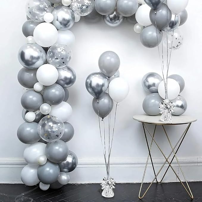 Silver Small Foil Balloon Weight - 6 oz - Vibrant Silver Hue Perfect - Image 2