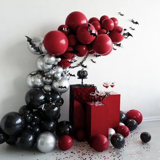 Black Balloons Double Stuffed Balloon Garland Arch Kit Latex Different Size - Image 6