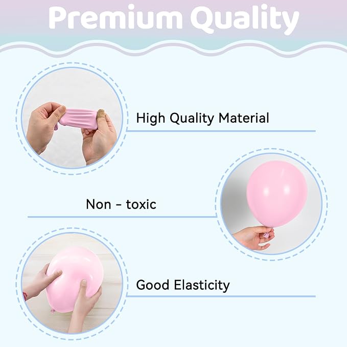 Pink Purple Blue Balloons, 12inch Metallic Hot Pink Purple Blue Balloons - Image 3