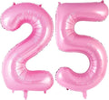 Pink Number 25 Balloons, Big Large Foil Number Balloons, Jumbo Giant Mylar by AIQINHU