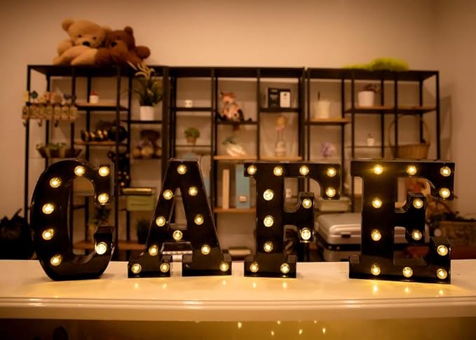 Foaky Black Light Up Numbers,Black and Gold Party Decorations,Marquee Numbers,Black Room Decor,Black and Gold Party Decorations Night Light Wedding Birthday Party Lamp Home Bar Decoration