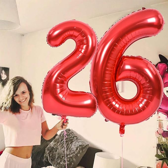 TONIFUL 40 Inch Red Number 5 Balloons Large Foil 5th Birthday Decorations | Red - Image 4