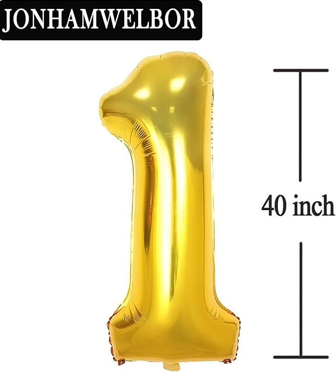 Jonhamwelbor 16 Number Balloons Gold Big Giant Jumbo Number 16 Foil Mylar - Image 2