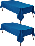 Hiasan 2 Pieces Royal Blue Tablecloth Rectangle - Waterproof and Washable Fabric Table Cloth for Card Tables, 52 x 70 Inch