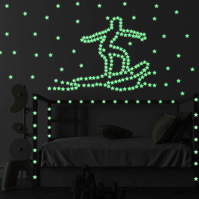 AM AMAONM 100pcs Glow in The Dark Luminous Stars Fluorescent Noctilucent - Image 5