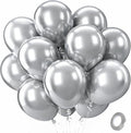 Patimate Metallic Silver Chrome Latex Party Balloons 100 Pack 12 Inch | by PatimateDirect