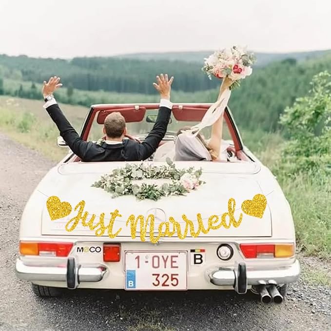 BEISHIDA Gold Just Married Banner - Image 5