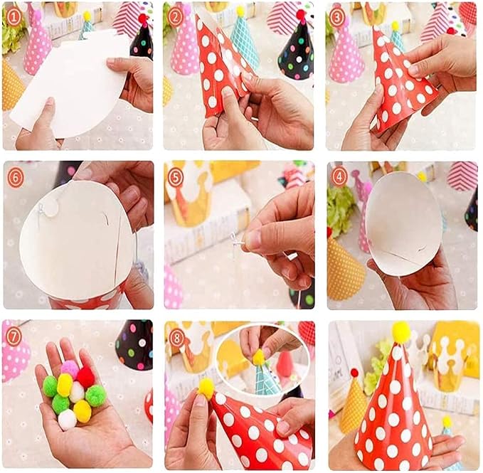 ELakiss 11PCS Birthday Party Cone Hats - Image 4