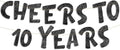 Pre-Strung Cheers to 10 Years Black Glitter Banner by SterlingJamesCo