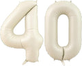 Cream Number 40 Balloons, 40 Inch 40 Balloons Giant Helium Foil Mylar Beige 40 by BBPOOL