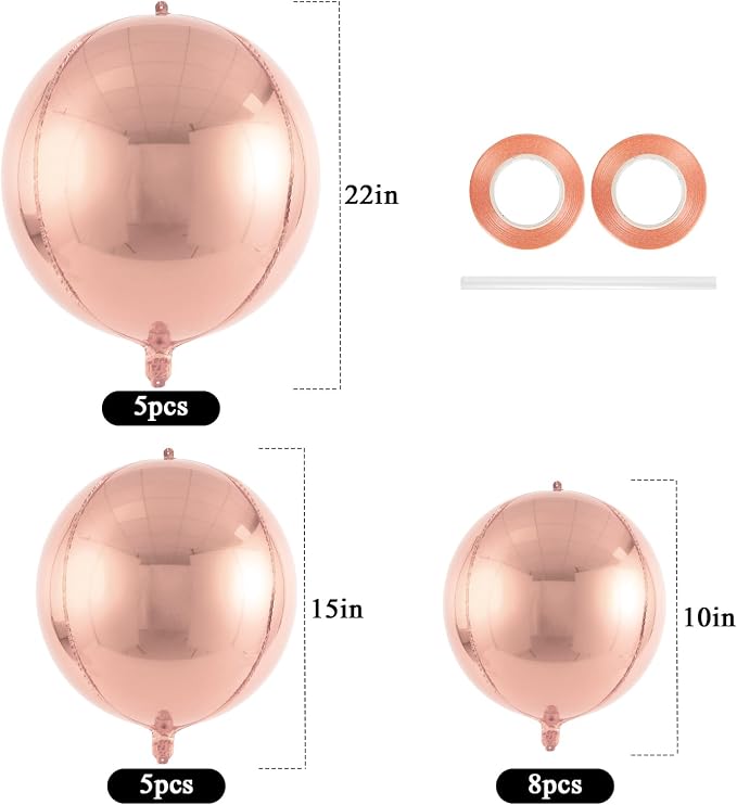 18 Pcs Foil Balloons Shiny Round Balloons Set Large Balloon Garland Arch - Image 2