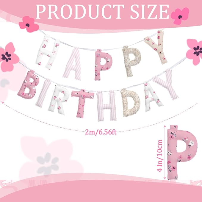 Pre-strung Happy Birthday Banner Sign Reusable Felt Happy Birthday Garland - Image 2