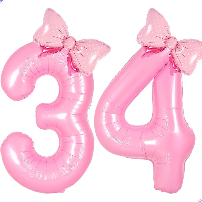 Pink Coquette Birthday Decorations 34 43 Balloon Numbers by Unknown