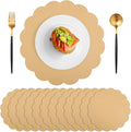 60 Pcs Kraft Paper Placemats, 13.5 Inch Disposable Scalloped Table Mats | Thick by NatNarr