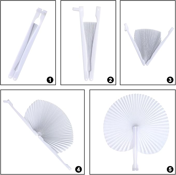 Yaegoo 60 PCS Folding Paper Fans, Folding Handheld Fans - Image 4