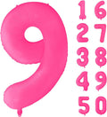 Fluorescent Rose Red Number Balloon 40 inch Giant Foil Helium Balloons Pink by Yeodong