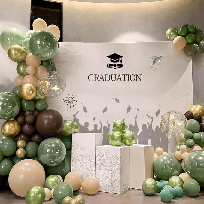 Sage Green Brown Nude Gold Balloon Garland Arch Kit - Image 5