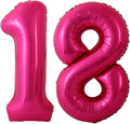 40 Inch Hot Pink 18 Number Balloons Giant 18 Balloons Hot Pink Birthday 18 by LHOAVWE