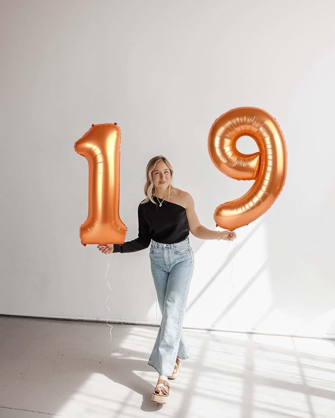 Orange Number 1 Balloon 40 Inch, 1st Birthday Party Decorations Men Women | - Image 9