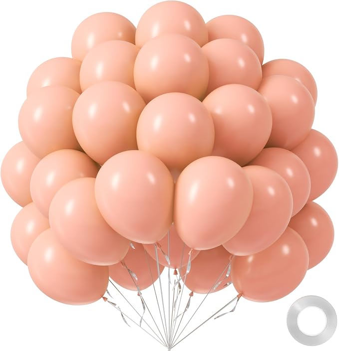 Peach Balloons 12 inch, Peach Latex 50pcs Party Balloons | Baby Shower by Awenztech