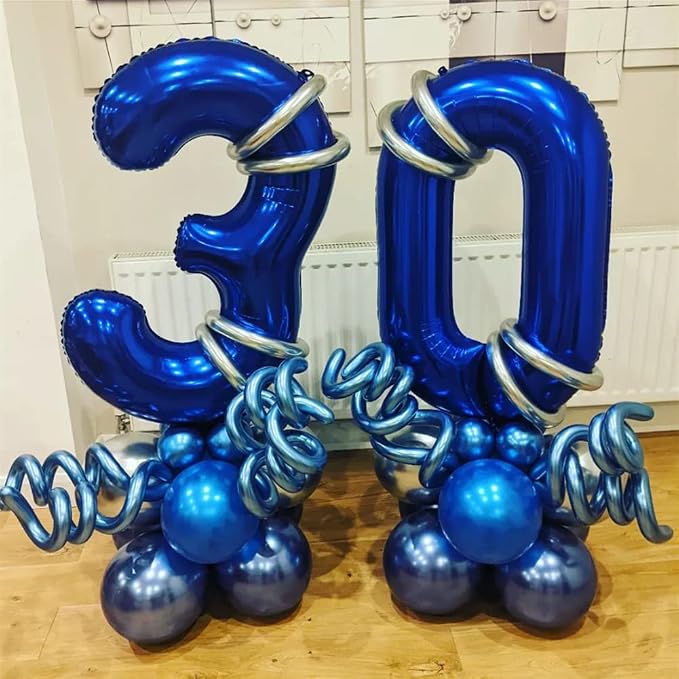 Navy Blue 60 Balloon Numbers, 40 Inch Dark Blue 60 Birthday Balloons Large Foil - Image 4