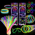 410 Pcs Glow Sticks Bulk, Glow in The Dark Party Supplies, 12 Hours Glow Party Pack 8 inch, Mardi Gras, Party Favors by AMMYGLOW