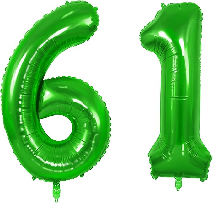Number 61 Balloons for 61st Birthday Party Decorations, 0-100 Large No.61 by Joycard