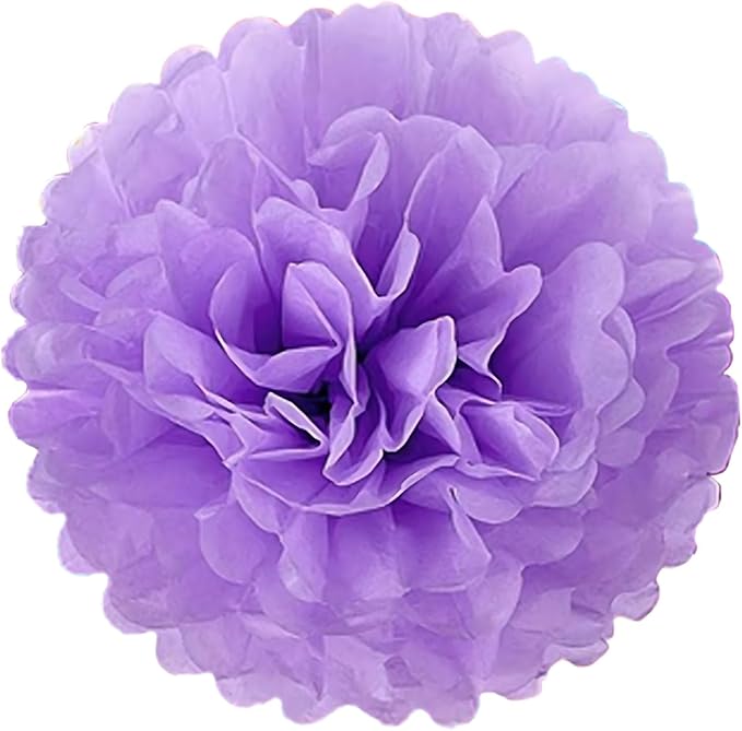 BRZIKWT 12 Pcs Purple Gold Tissue Paper Pom Poms - Image 4