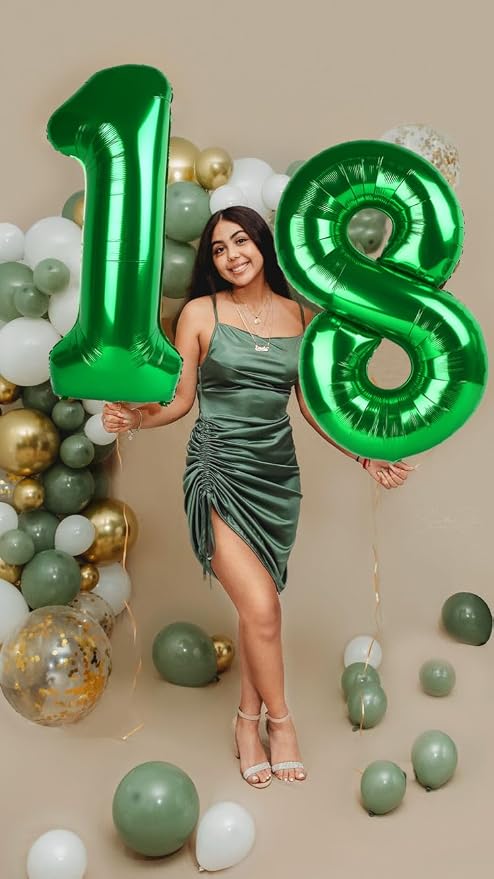 Number 25 Balloon 40Inch for 25th Year Old Birthday Decoration, Dark Green | - Image 6