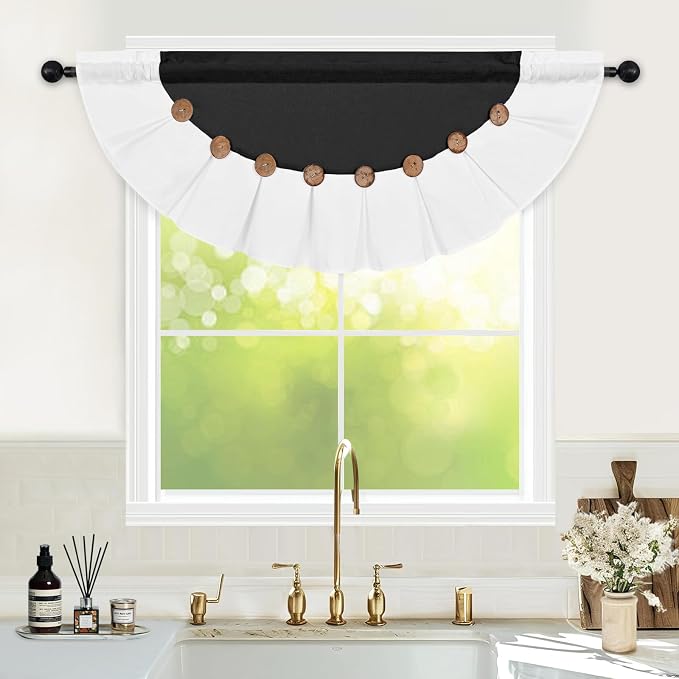 Farmhouse Valance Curtains, Boho Cotton Linen Kitchen Valance, Country Rod - Image 8