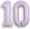 SUWEN 40 Inch Light Purple Lavender Big 2 Balloon Number Foil Helium 0-9 | 10th by SUWEN