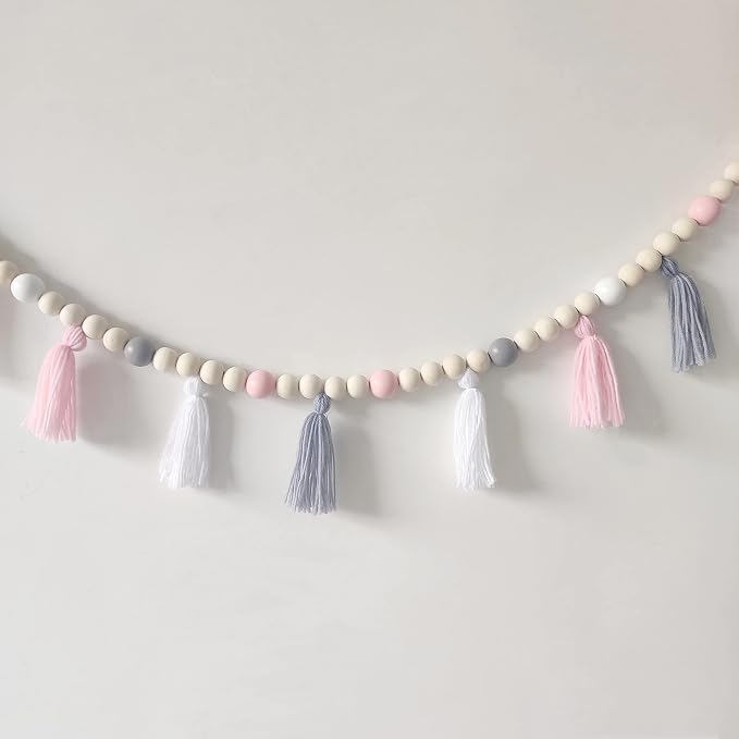 59" Tassel Garland With Wood Beads by SayasNoy