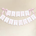 Bow Happy Birthday Banner for Bow Birthday Decorations Pink Bows Garland for by JOTTING