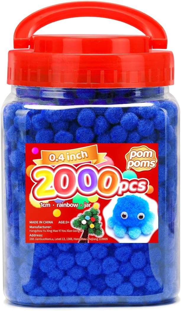 Iooleem Blue Pom Poms, Small Size, Pom Poms by IOOLEEM