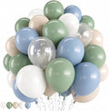 Blue and Green Balloons, Goose Balloon Sage Avocado Green Dusty Slate Fog Blue by Jobkoo