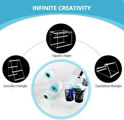 (2 Tier Acrylic Label Paper Stand) Label Roll Holder for Rolls and Fanfold Labels,Acrylic Label Holder for Thermal Printer,Desktop Label Printer Holder for Home,Office,Study,Small Business