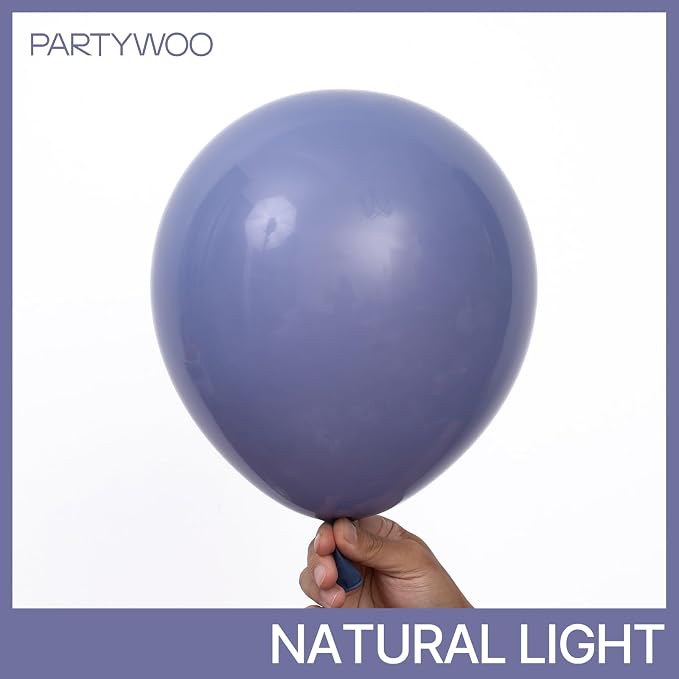 PartyWoo Dusty Blue Balloons 140pcs Navy Slate Blue Boho Neutral Color | - Image 3