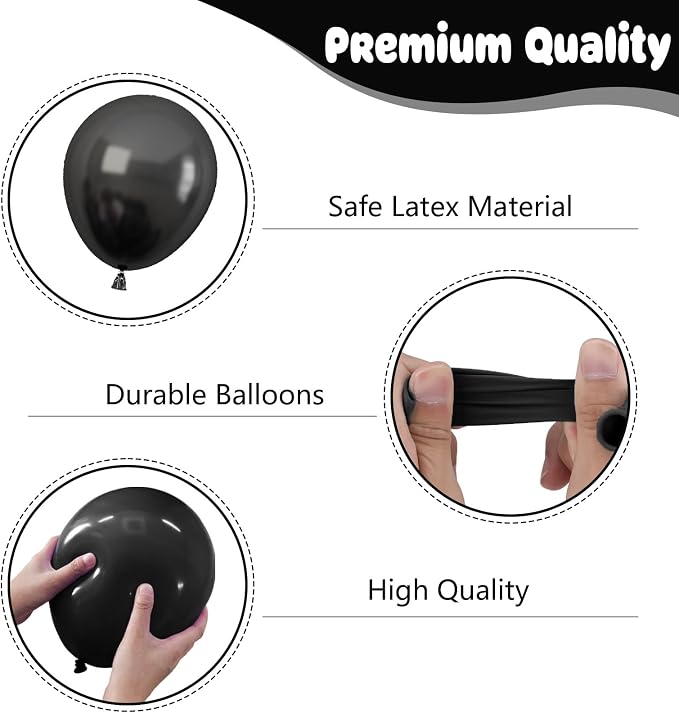 Black and White Bow Balloons, 12 Inch Pearl White Black Bow Printed Balloon - Image 3
