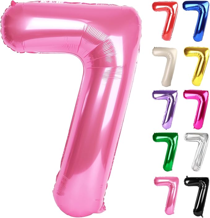 Pink Number 7 Balloon 40 Inch by IWERP