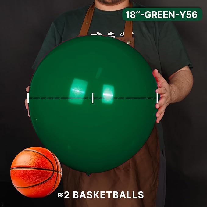 PartyWoo Dark Green Balloons 20pcs Emerald Hunter Forest Green Color | 18 Inch - Image 2