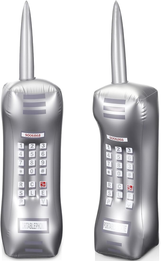 Gejoy 2 Packs Inflatable Mobile Phone Inflatable Retro Mobile Phone 80's 90's by Unknown