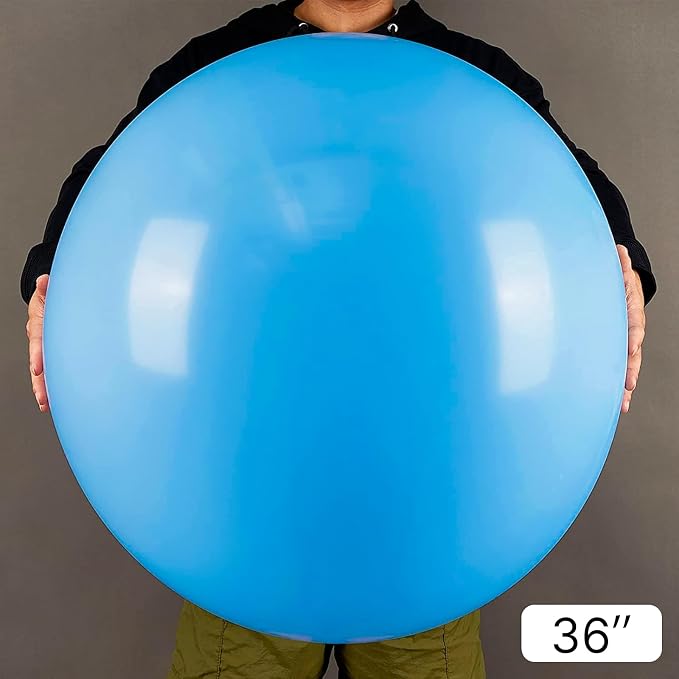PartyWoo Light Blue Balloons 4pcs Baby Pastel Blue Color 36 Inch | Balloons - Image 2